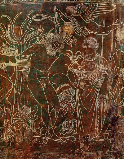 Amycus Tied to a Tree by Pollux (detail) by Etruscan